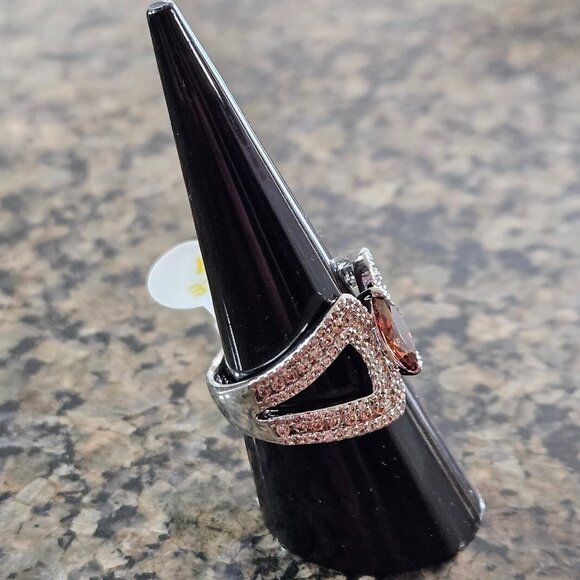 Bomb Party-RBP8381 "She's A Gem" Dark Brown Tourmaline Cubic Zirconia Sz 7 - Picture 3 of 5